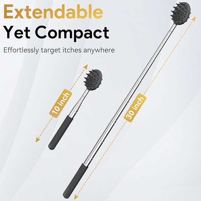 Extendable Back Scratcher with 4 Detachable Heads