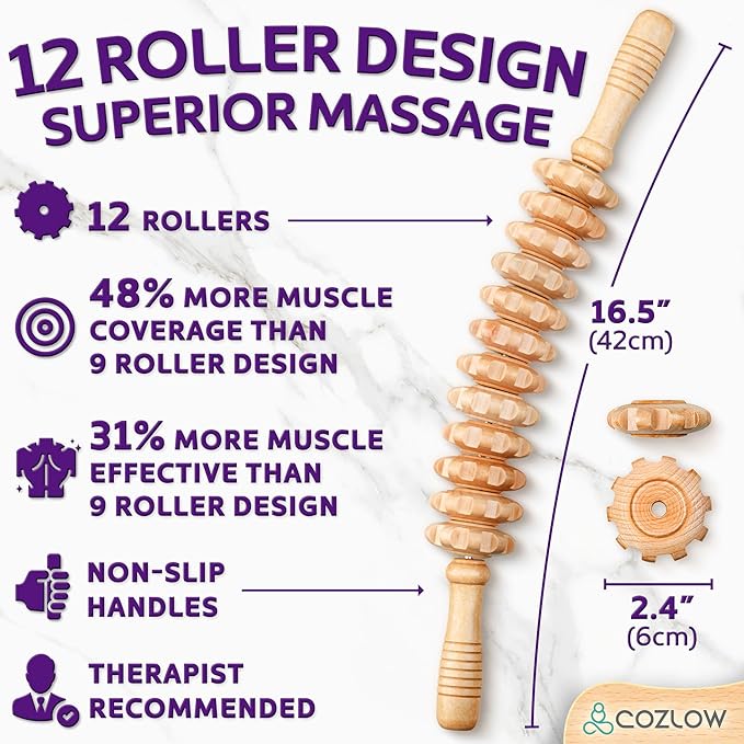 Cozlow Wooden Massage Roller